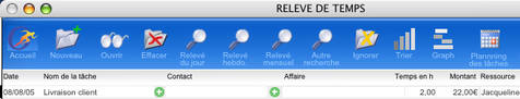 logiciel de gestion mac oreva: relev des temps